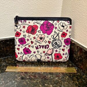 Coach Poppy 10” iPad Case With Black Patent Leather Trim